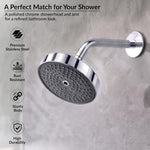 Plantex Shower Head for Bathroom with Shower Arm/Bathroom shower Combo(488) Strong ABS Combo/Rain Shower/Adjustable Head/9 Inch Shower Arm/6 Inch Shower Head