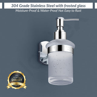 Plantex 304 Grade Stainless Steel Hand Wash Holder for Wash Basin/Liquid Soap Dispenser/Bathroom Accessories - Parv (Chrome)