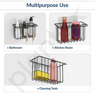 Plantex Self Adhesive Shelf/Wall Mounted Storage Shelf/Rack/Toothbrush Holder with Kitchen Napkin Holder/Shelf for Bathroom