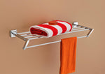 Plantex Decan 304 Grade Stainless Steel Towel Rack for Bathroom/Double Soap Holder/Napkin Ring/Bathroom Accessories - Chrome