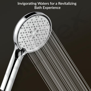 Plantex Acrylonitrile Butadiene Styrene Hand Shower For Bathroom/5 Inch Round Multi-Function 3 Mode Shower Hand/Hand Shower With 1.5 Meter Flexible Tube And Wall Hook-(Chrome)