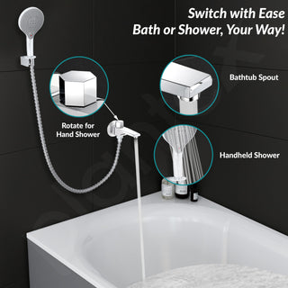 Plantex Steel Spout for Bathroom with Wall Flange and Teflon Tape/Button Attachment for Hand Shower-(AC06-Chrome)