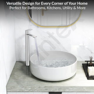 Plantex Pure Brass Tap for Wash Basin with Water Saving Nozzle/High Neck Pillar Cocke for Basin/Sink Tap for Wash Basin with Teflon Tape-7 Year Warranty (ORN-204-Chrome)