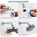 Plantex Shower Head for Bathroom with Shower Arm/Bathroom shower Combo(488) Strong ABS Combo/Rain Shower/Adjustable Head/9 Inch Shower Arm/6 Inch Shower Head