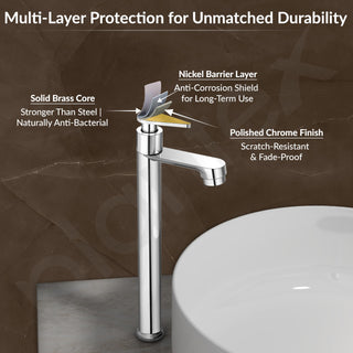 Plantex Pure Brass Pillar Cocke for Basin with Teflon Tape/Tap for Wash Basin with 7 Year Warranty-(LEA-704-Mirror Chrome)