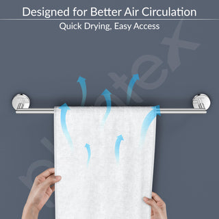 Plantex 304 Grade Stainless Steel Single Towel Rod/Towel Hanger for Bathroom/Towel Bar/Towel Stand/Bathroom Accessories - Oreo (Chrome)