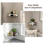 Plantex Bathroom Corner Shelf for Wall Mount/304 Grade Stainless Steel Corner Shelf for Bathroom with Railings/Bathroom Accessories Holder (9x9 inches, Chrome)