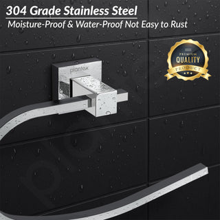 Plantex 304 Grade Stainless Steel Napkin Holder for Wash Basin/Hand Towel Holder/Hanger Bathroom Accessories - Splash (Chrome)