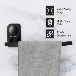 Plantex Stainless Steel Napkin Hanger for Washbasin/Napkin Holder for Bathroom/Towel Ring/Bathroom Accessories - Pack of 1 (Black)