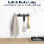 Plantex Wall Hooks for Hanging Cloth/Stainless Steel Towel Hangers/Bathroom Robe Hooks/Door Hangers/Round Wall Hook/Hook Rail for Hanging Keys - 4 Hooks (Pack of 3, Z-Black)