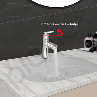 Plantex BAL-503 Pillar Cocke Tap for Wash Basin/Tabletop Basin Tap with Teflon Tape/Pillar Tap for Bathroom/7 Year Warranty (Mirror Chrome)