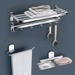 Plantex 304 Stainless Steel Dual Folding Towel Rack for Bathroom/Napkin Ring/Soap Stand/Towel Stand/Bathroom Accessories Setโ Chrome