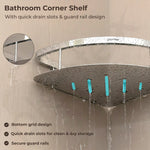 Plantex Bathroom Corner Shelf for Wall Mount/304 Grade Stainless Steel Corner Shelf for Bathroom with Railings/Bathroom Accessories Holder (9x9 inches, Chrome)