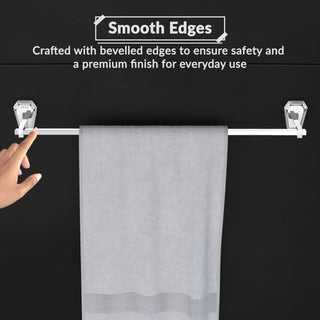 Plantex Towel Rod for Bathroom/304 Grade Stainless Steel Towel Bar/Towel Stand/24 Inch Towel Hanger/Bathroom Accessories - Pack of 1 (PM-2402, Chrome)