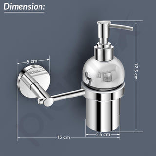 Plantex 304 Grade Stainless Steel Handwash Holder for Wash Basin Liquid soap Dispenser/Bathroom Accessories - Oreo (Chrome)