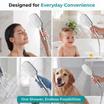 Plantex ABS Hand Shower for Bath/Self Cleaning Hand Shower/Rectangle Shower Head for Home & Hotel/Handheld Shower Without Hose Pipe - (Chrome, H326)