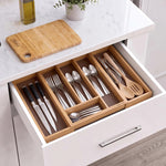 Plantex Cutlery Tray for Kitchen/Adjustable Cutlery Tray with Choping Board