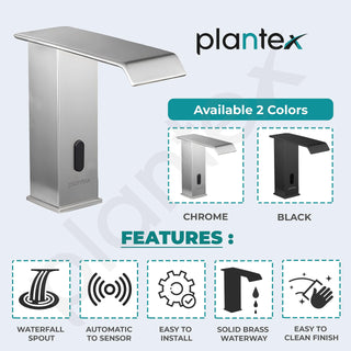 Plantex Solid Brass Automatic Touchless Faucet for Wash Basin/Sensor Tap for Kitchen Sink/Electronic Basin Tap/Basin Faucet-(Chrome)