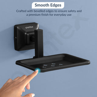 Plantex 304 Grade Stainless Steel Soap Holder for Bathroom/Soap Dish/Soap Stand/Bathroom Accessories - Squaro (Black)