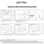 Plantex Acrylic Bathtub/1500mm Freestanding Bath tub for Adults/Deep Soaker Bathtub with Overflow, Popup and Drain Pipe (White, BSM-206)