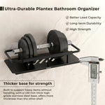 Plantex Self Adhesive Bathroom Shelf/Stainless Steel Bathroom Shelf Rack/Wall Shelf for Bathroom/Bathroom Organiser without Drill/Bathroom Accessories Set- Pack of 1 (12x5 inches, Black)