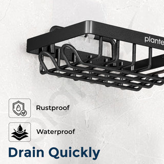 Plantex GI Steel Bathroom Accessories/Soap Dish for Bathroom/Tumbler Holder/Soap Stand/Case for Wall - Black, Combo