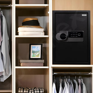 Plantex 56 Litre Digital Safe Locker For Home/Safety Locker Box with Biometric Fingerprint,Touchscreen & Emergency Key/Perfect Security Solution for Valuables/2 Years Warranty By Plantex - Black