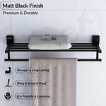 Plantex 304 Garde Stainless Steel 24 inch Towel Hanger for Bathroom/Towel Rod/Bar/Towel Stand/Bathroom Accessories - Darcy (Black)