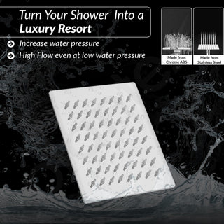 Plantex Stainless Steel Overhead Shower 6 x 6 inch with Water-Saving Technology/High pressure Rain Shower Head without Arm/Bathroom Shower -(Ultra Slim-Chrome)