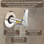 Plantex Concealed Stop Cock/15mm Pure Brass Concealed Stop Valve Tap for Bathroom with Teflon Tape & Brass Adjustable Wall Flange โ (Star, Chrome)