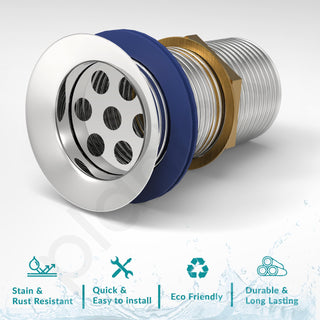 Plantex Stainless Steel 4 inch Full Thread Waste Coupling for Wash Basin/Coupling for Sink - Pack of 1 (Silver)