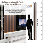 Plantex Wall Panels/Wooden Louvers Panel for Wall 8 Feet/Charcoal Panel for Interior Wall Dรฉcor/3D Wall Panel - Pack of 10 Covers - 32 Sq. Ft,, Size-5 Inch x 8 Feet (Wooden - Modern Strip)