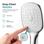 Plantex ABS Hand Shower for Bath/Self Cleaning Hand Shower/Rectangle Shower Head for Home & Hotel/Handheld Shower Without Hose Pipe - (Chrome, H326)