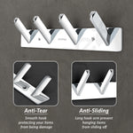 Plantex Wall Hooks for Hanging Cloth/Stainless Steel Towel Hangers/Bathroom Robe Hooks/Door Hangers/Square Wall Hook/Hook Rail for Hanging Keys - 4 Hooks (Pack of 2, Chrome)