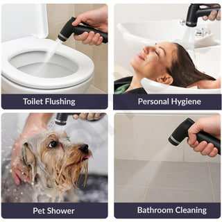Plantex ABS Jet Spray Gun/Health Faucet for Toilet/Hand Spray for Bathroom/Toilet Jet Spray Gun- Pack of 1 (Black)