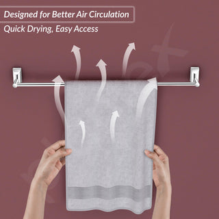 Plantex Pure Brass Towel Rod for Bathroom/Towel Holder/Cloth Hanger for Bathroom/Bathroom Accessories - 24 Inch (Chrome Finish) Superb