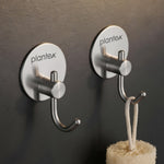 Plantex Wall Hanging Hook/Bath Towel Hook/Self Adhesive Round Robe Hooks for Kitchen/Bathroom/Stylish Home Decor Items - Pack of 2 (Chrome)