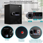Plantex 56 Litre Digital Safe Locker For Home/Safety Locker Box with Biometric Fingerprint,Touchscreen & Emergency Key/Perfect Security Solution for Valuables/2 Years Warranty By Plantex - Black