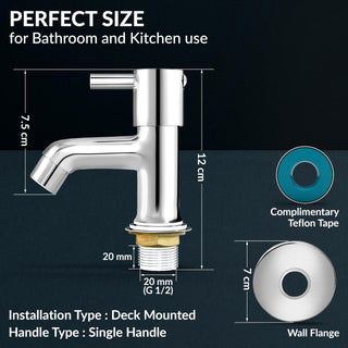 Plantex Brass Spindle Pillar Tap for Wash Basin with Water Saving Aerator/Tabletop Wash Basin tap/Bathroom Tap-(MKS-1273-Chrome)