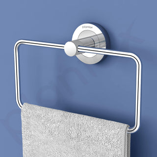 Plantex Stainless Steel Towel Ring for Bathroom/Wash Basin/Napkin-Towel Hanger/Bathroom Accessories (Chrome-Rectangular) - Pack of 4