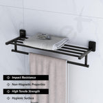 Plantex 304 Garde Stainless Steel 24 inch Towel Hanger for Bathroom/Towel Rod/Bar/Towel Stand/Bathroom Accessories - Darcy (Black)