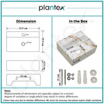 Plantex Wall Mount Washbasin for Bathroom/Designer Ceramic Basin/Rectangle Tabletop Wash Basin/Home/Office (13 x 11.5 x 4.5 Inch)