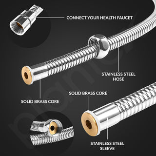 Plantex Jet Spray for Toilet/ABS Health Faucet with 1 Meter Shower Hose Pipe and Wall Hook/Health Faucet Set for Bathroom/Hand Gun for Toilet - (Royal, Chrome)