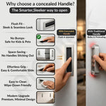Plantex Sliding Door Handle/Concealed Handle for Sliding Door/96mm Concealed Handle for Wardrobe/Kitchen Cabinet - Pack of 2 (Satin)