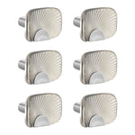 Plantex Knobs for Drawers/Drawer Knobs/Rectangle Knob for Cabinets/Pull-Push Knob for Kitchen/Bedroom/Drawer - Pack of 6 (Satin Steel & Chrome)