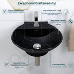 Plantex Ceramic Wall Hung Wash Basin/Wall Mount Basin for Bathroom/Washbasin Sink for Home/Office/Restaurant (Black - 15 x 15 x 5 Inch)