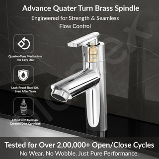 Plantex BAL-503 Pillar Cocke Tap for Wash Basin/Tabletop Basin Tap with Teflon Tape/Pillar Tap for Bathroom/7 Year Warranty (Mirror Chrome)