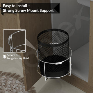 Plantex High Grade Stainless Steel Open-Top Bin Holder/Dust Bin Holder/Modular Kitchen Fixture (Dia 10 Inches-Sliver)