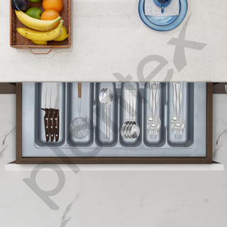 Plantex Cutlery tray for Kitchen Drawer/Cutlery Cosmetic Stationary Organizer/Cabinet Cutlery Tray Organizer for Modular Kitchen - (Grey-25 X 18.5 INCH)
