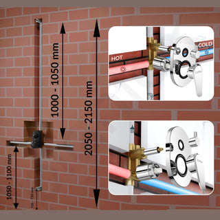 Plantex Diverter Set for Bathroom/Concealed Body High Flow Diverter Full Set with Exposed Part Kit/Bathroom Shower System - (Chrome)